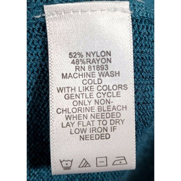 NWOT H By Halston Cardigan Duster Blue Open Long Sleeve Size Small Petite - Picture 5 of 6